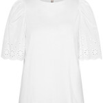 Part Two Top Nahlua Manche Brodé - Bright White