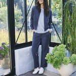 Fransa Pantalon Mareena - Navy Blazer Mélange