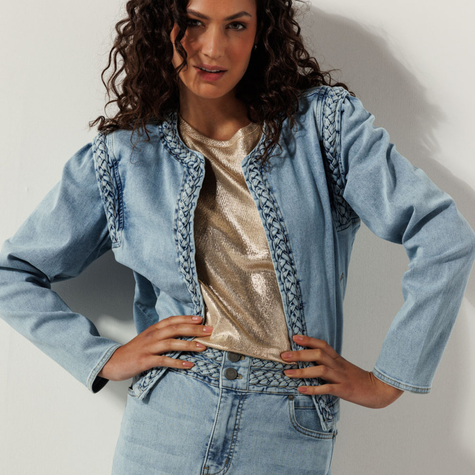 Tramontana Jacket jeans avec détail - Bleu