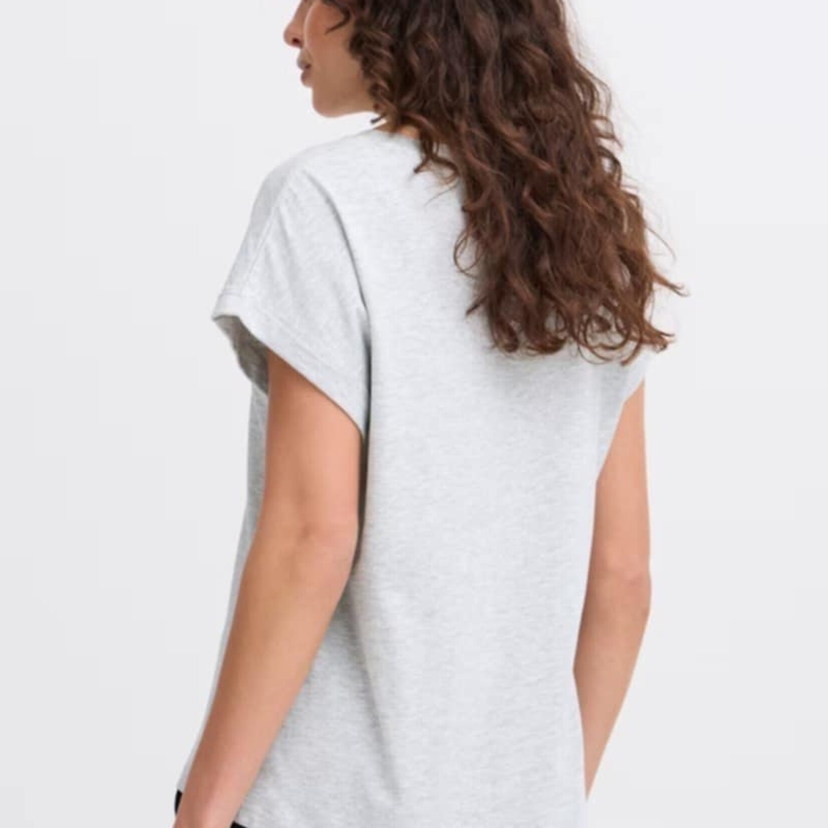 Fransa T-Shirt Edena - Light Grey Mélange