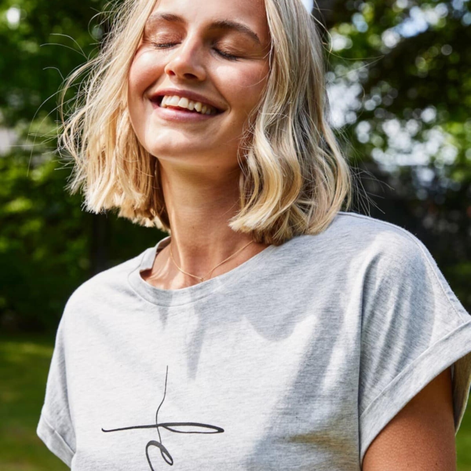 Fransa T-Shirt Edena - Light Grey Mélange
