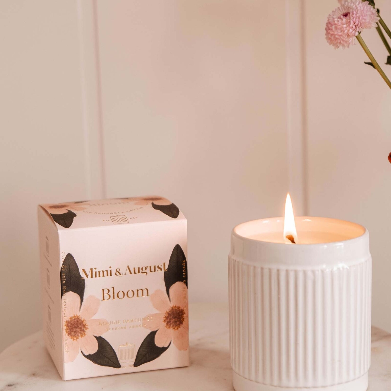 Mimi & August Bloom - Bougie réutilisable 8oz