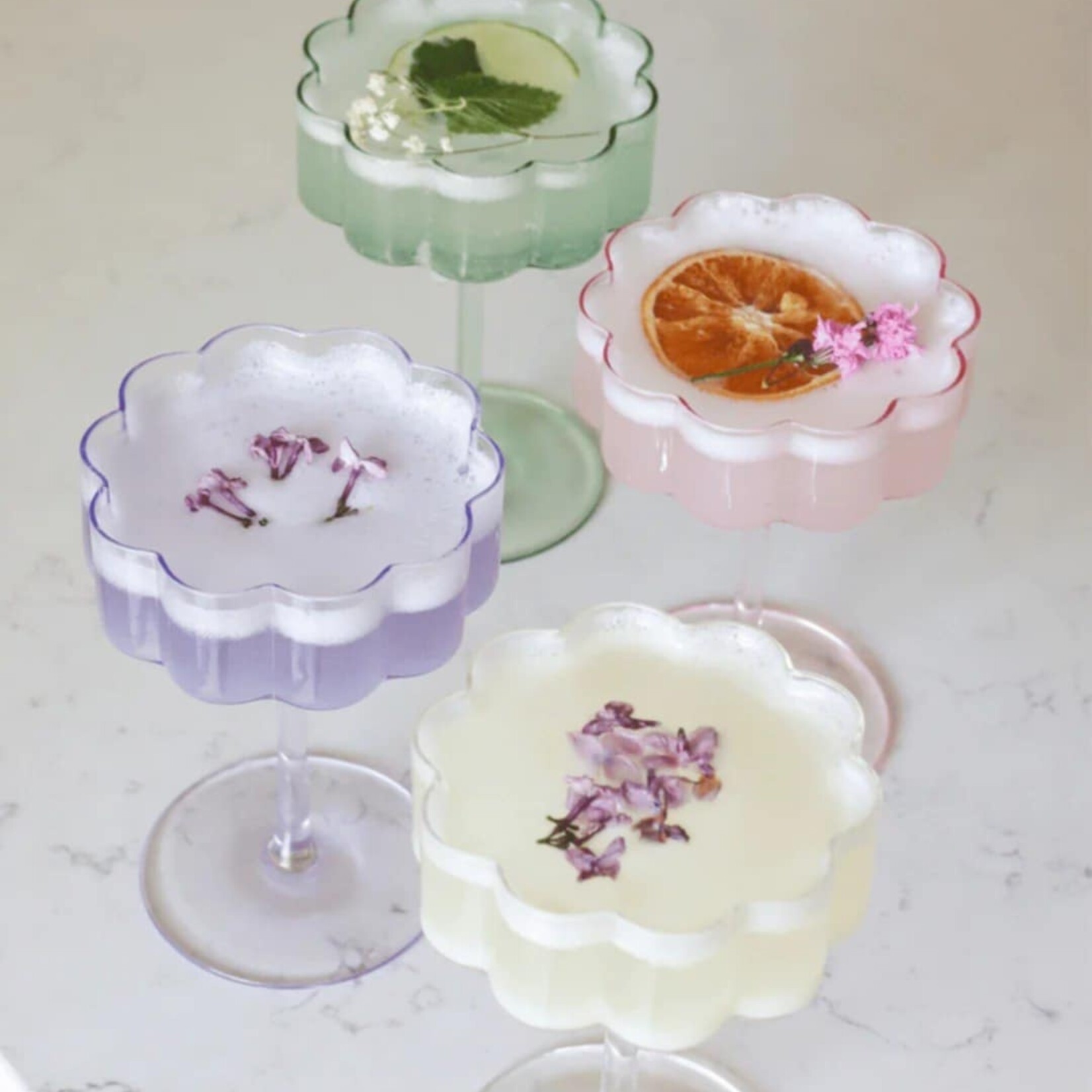 moi d'abord Verre à cocktail fleur - Clair