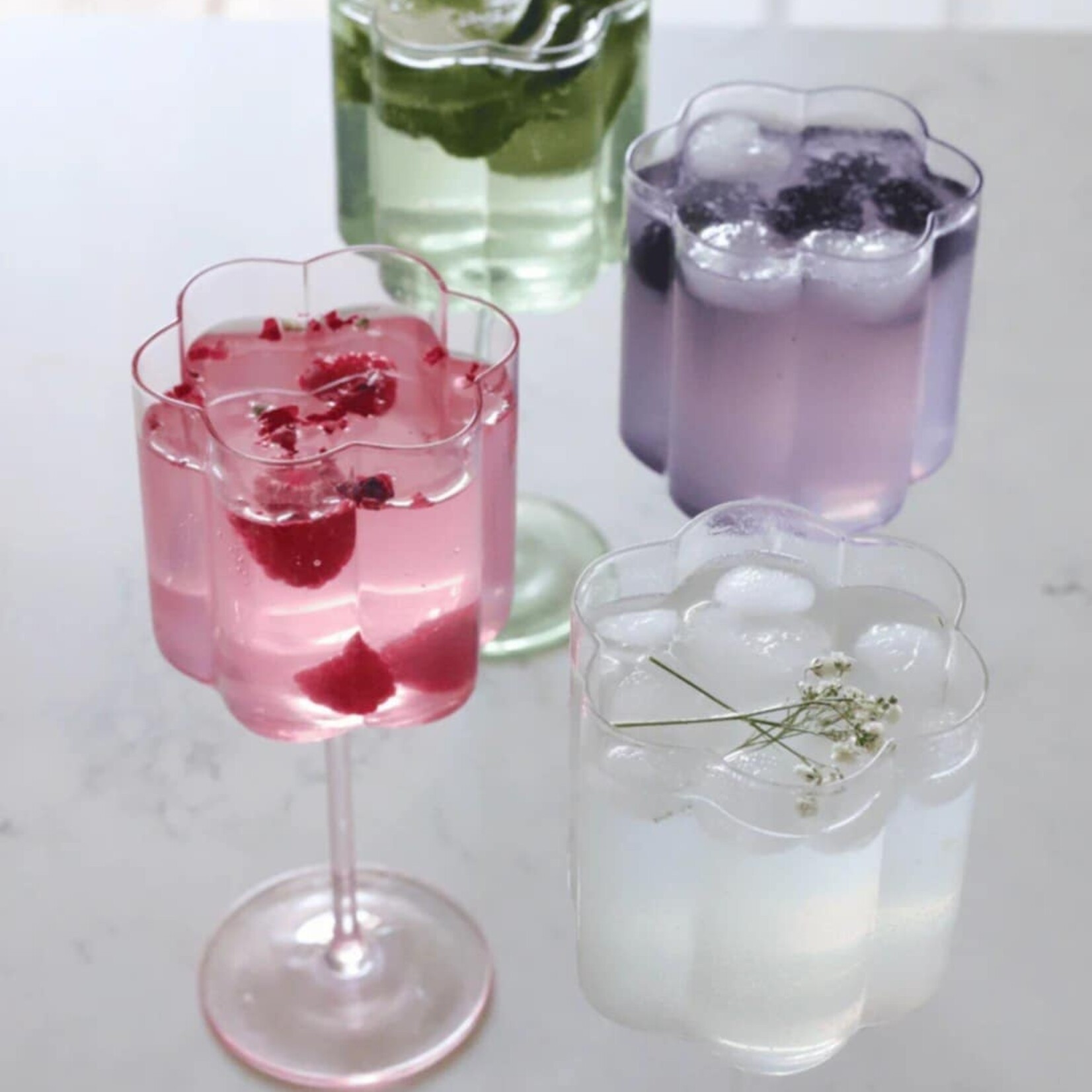 moi d'abord Verre à vin fleur - Clair