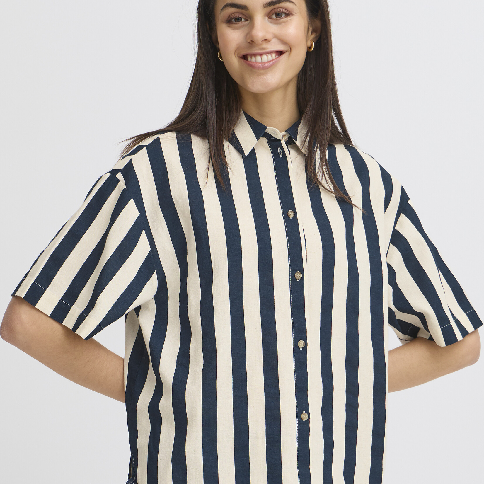 Fransa Chemise Maddie - Navy Blazer Mix
