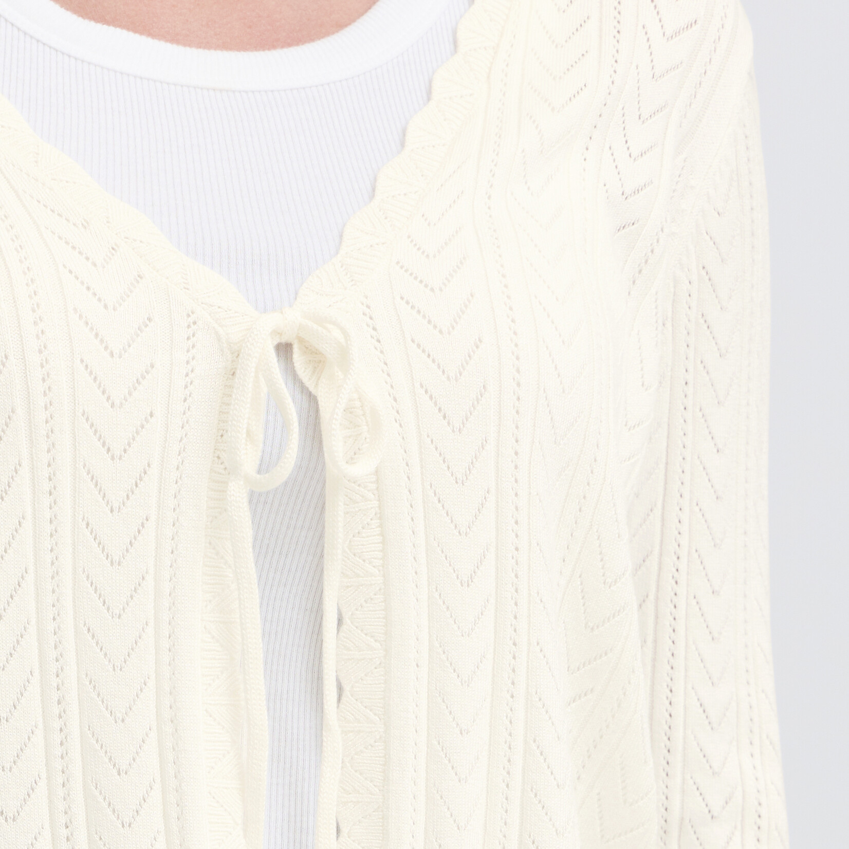 Fransa Cardigan Lora - Whisper White