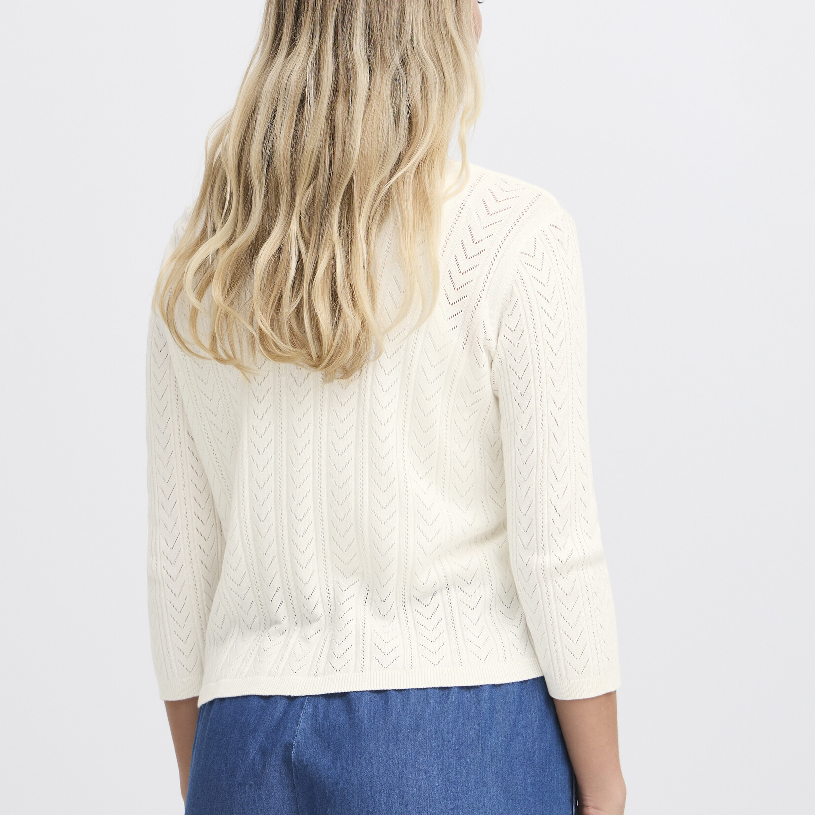 Fransa Cardigan Lora - Whisper White
