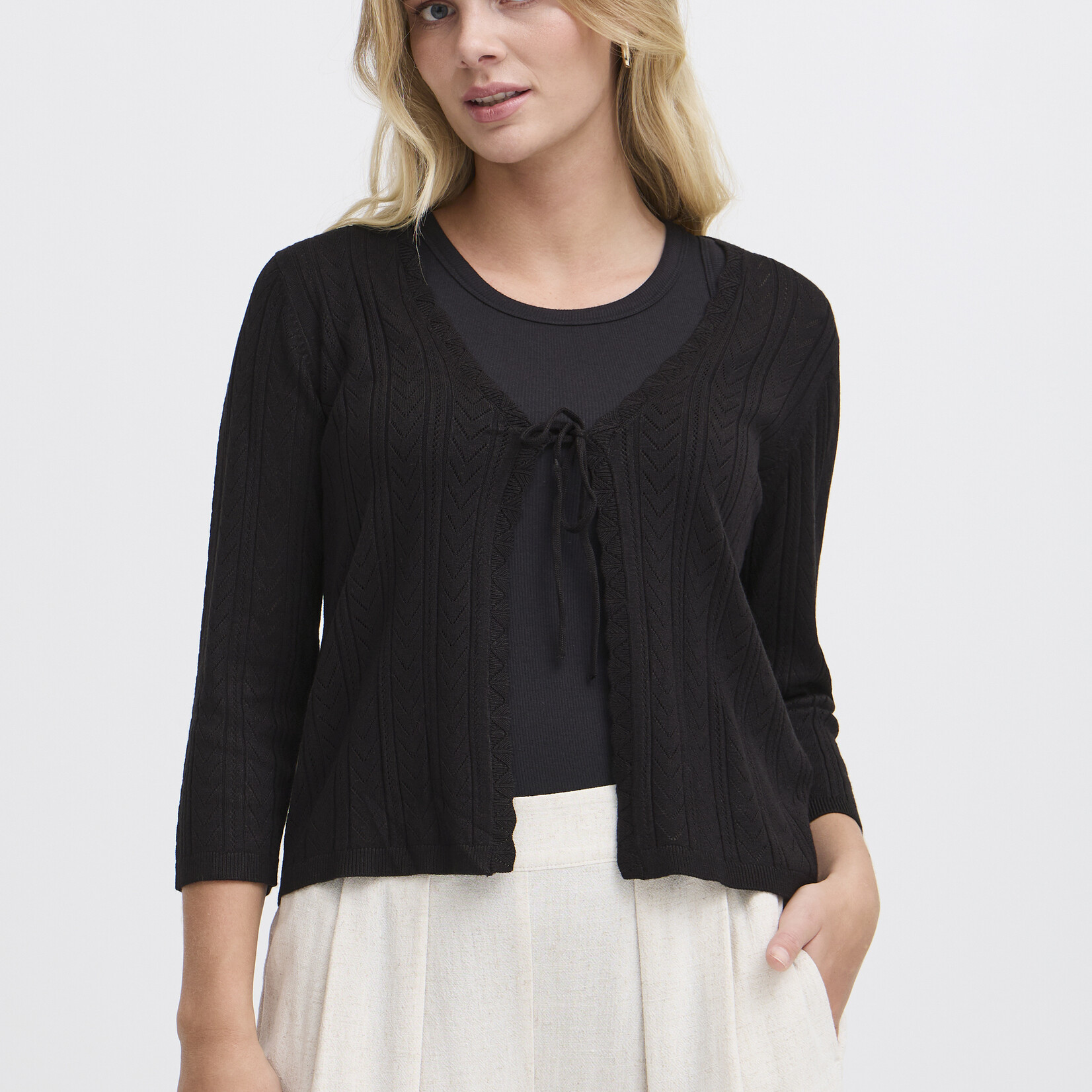 Fransa Cardigan Lora - Black