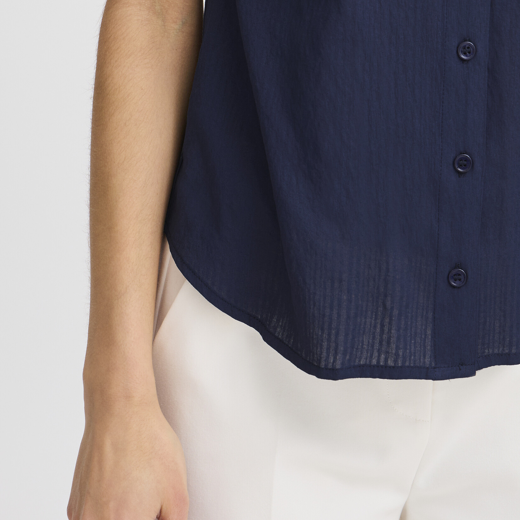 Fransa Chemise Vina sans Manche - Navy Blazer
