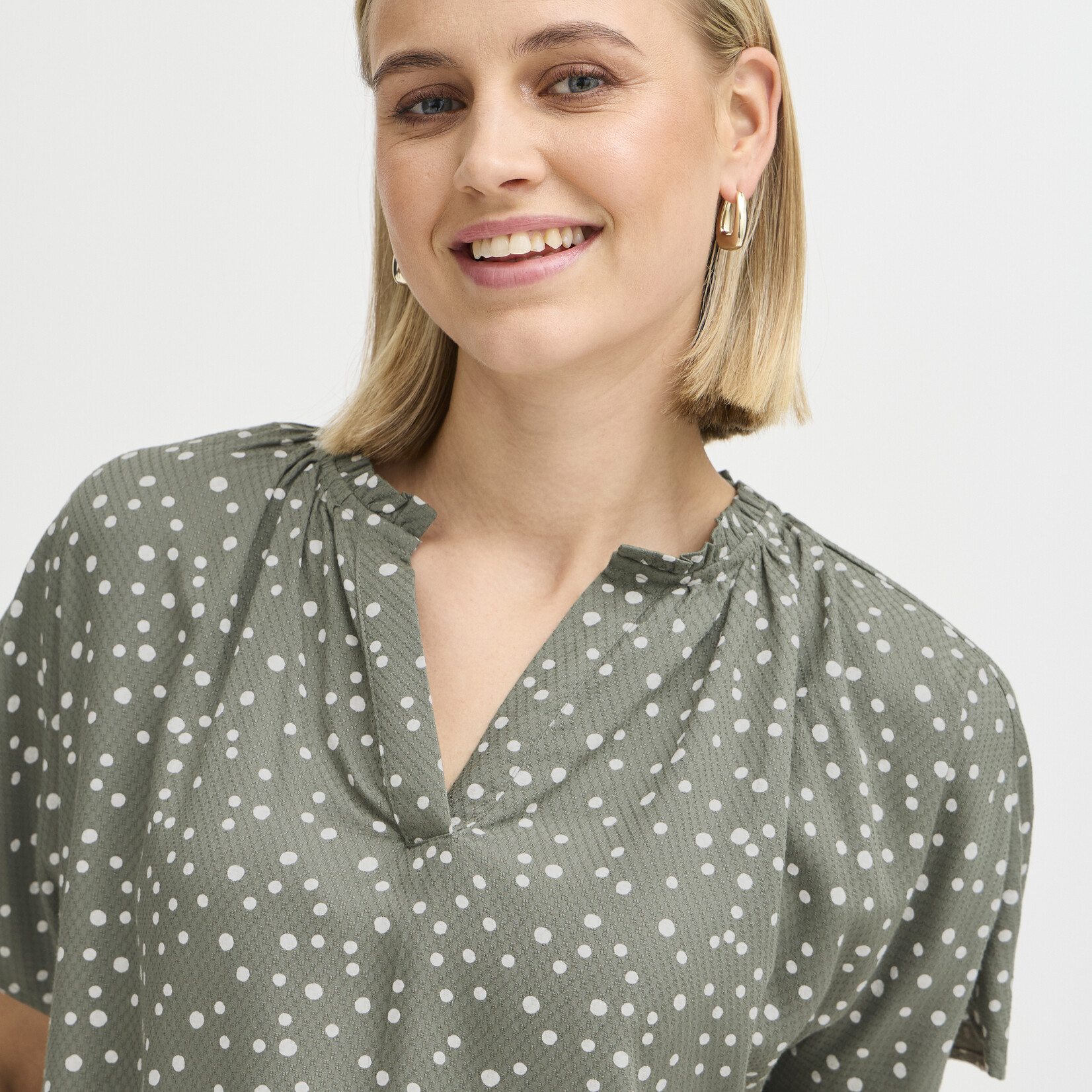 Fransa Blouse Kamma - Agave Green