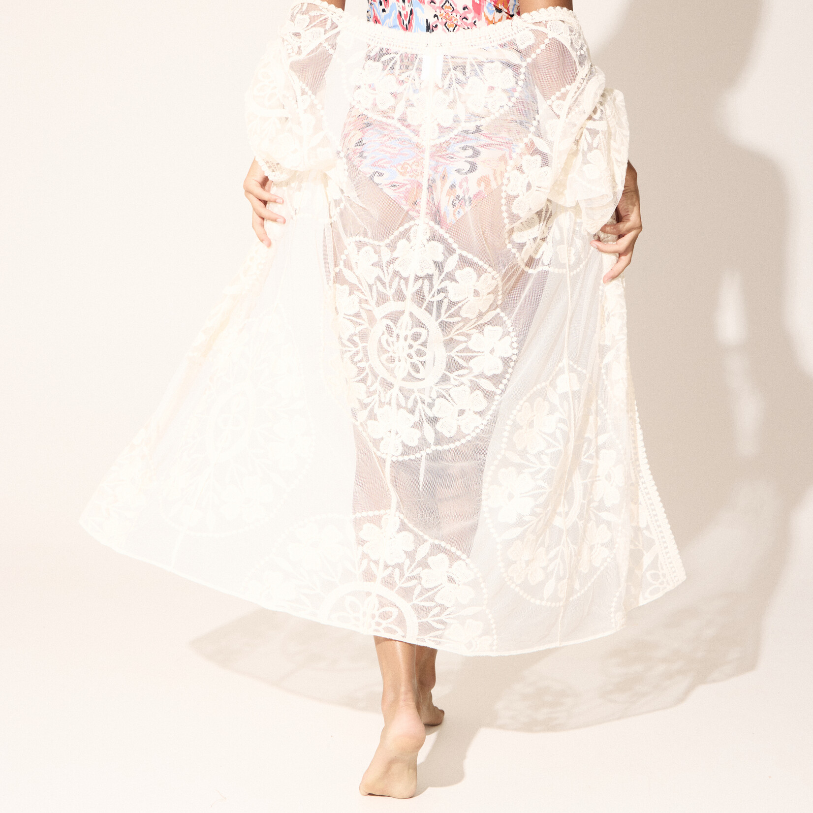 Ichi Cache-maillot Abree avec Broderie - Cloud Dancer