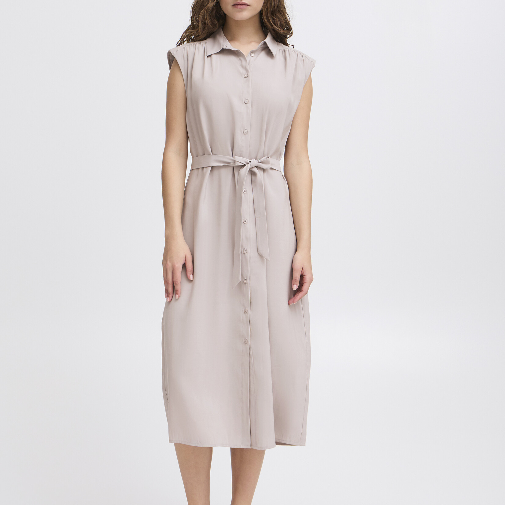 Ichi Robe Cinoma Col Chemise - Opal Gray