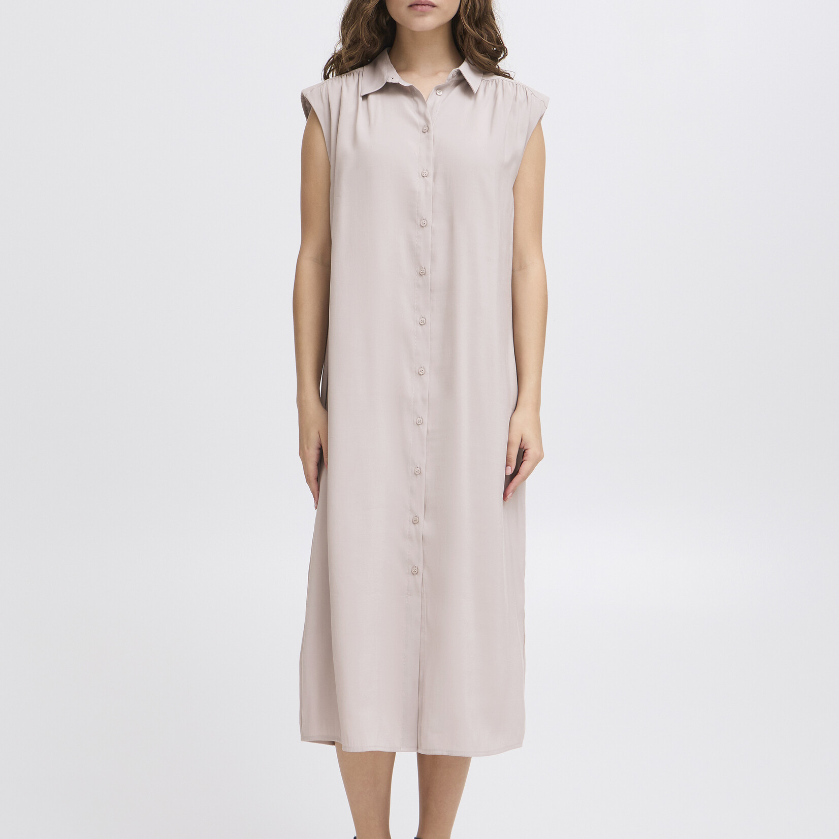 Ichi Robe Cinoma Col Chemise - Opal Gray