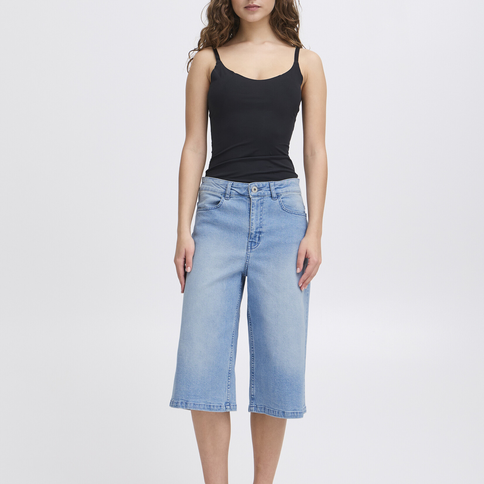 Ichi Short Cally  - Light Blue Washed