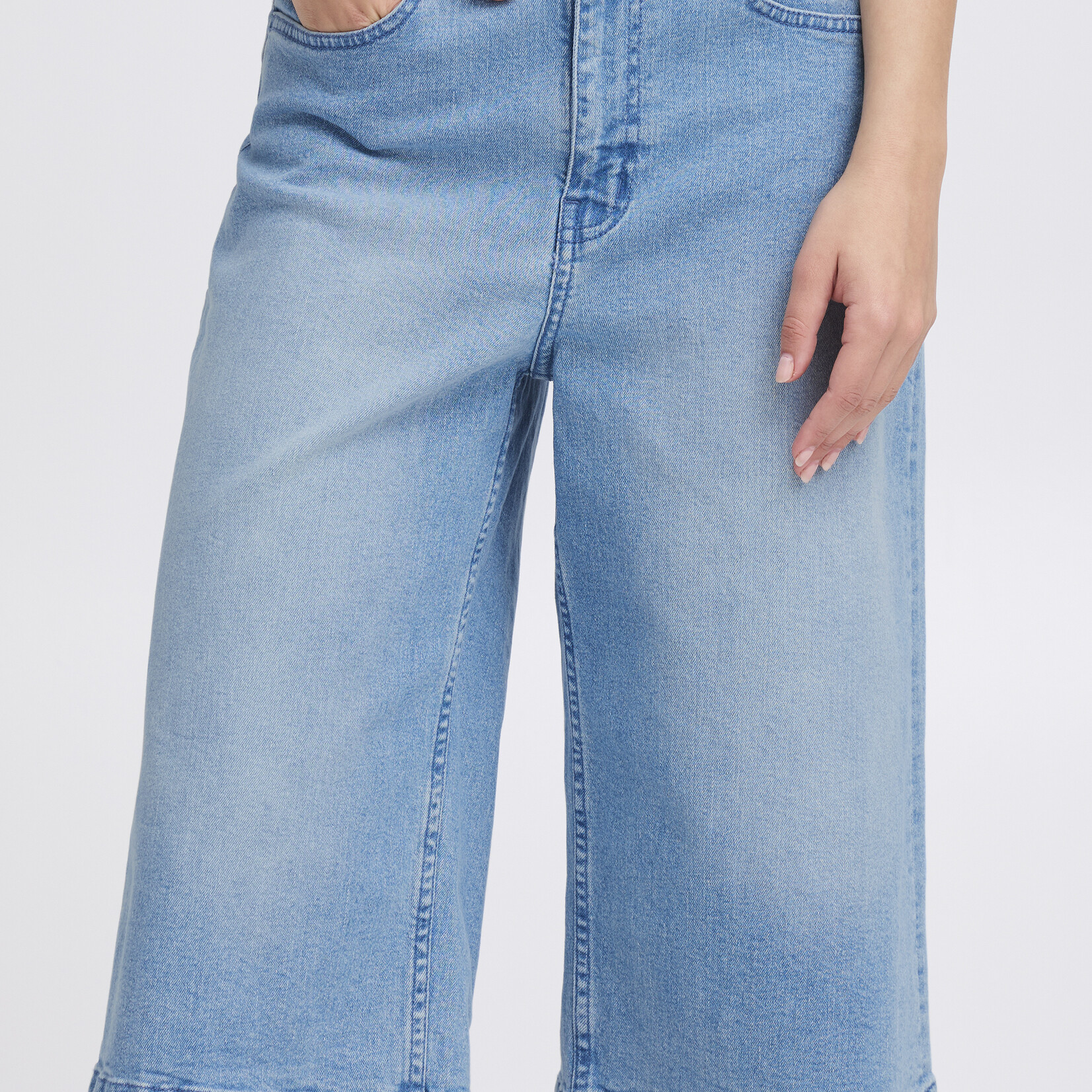 Ichi Short Cally  - Light Blue Washed