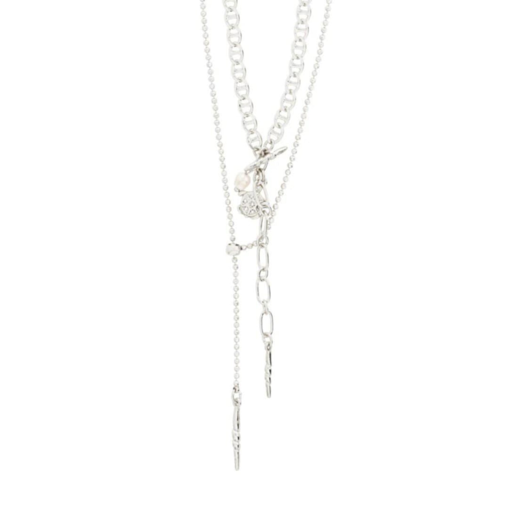 Pilgrim Breeze Collier 2en1 Recyclé - Silver Plated