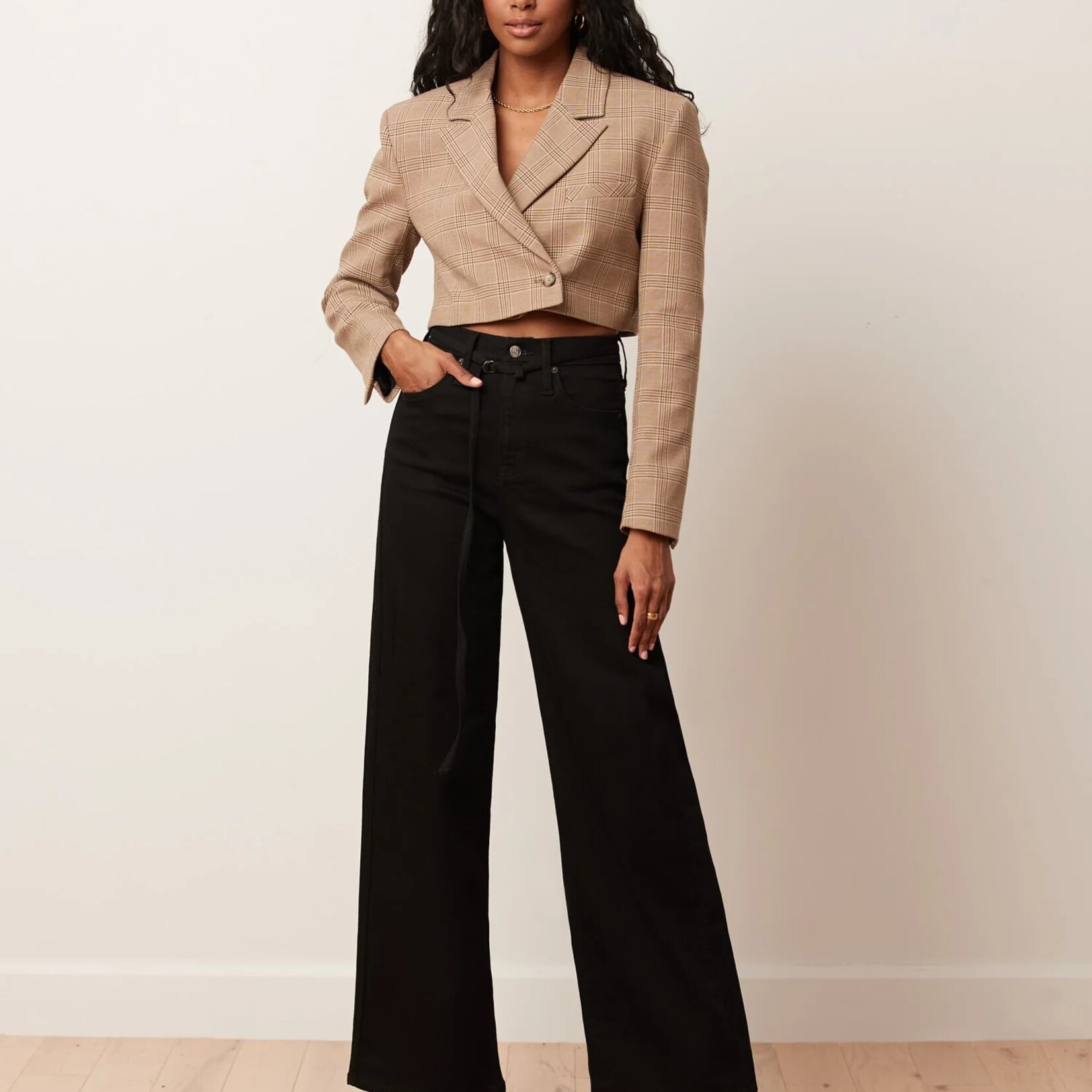 Jeans Lily Large à taille haute - Noir