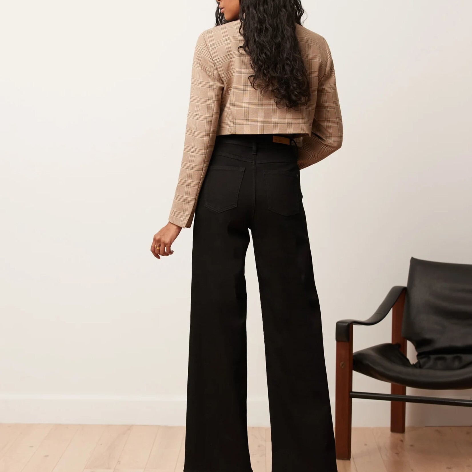 Jeans Lily Large à taille haute - Noir