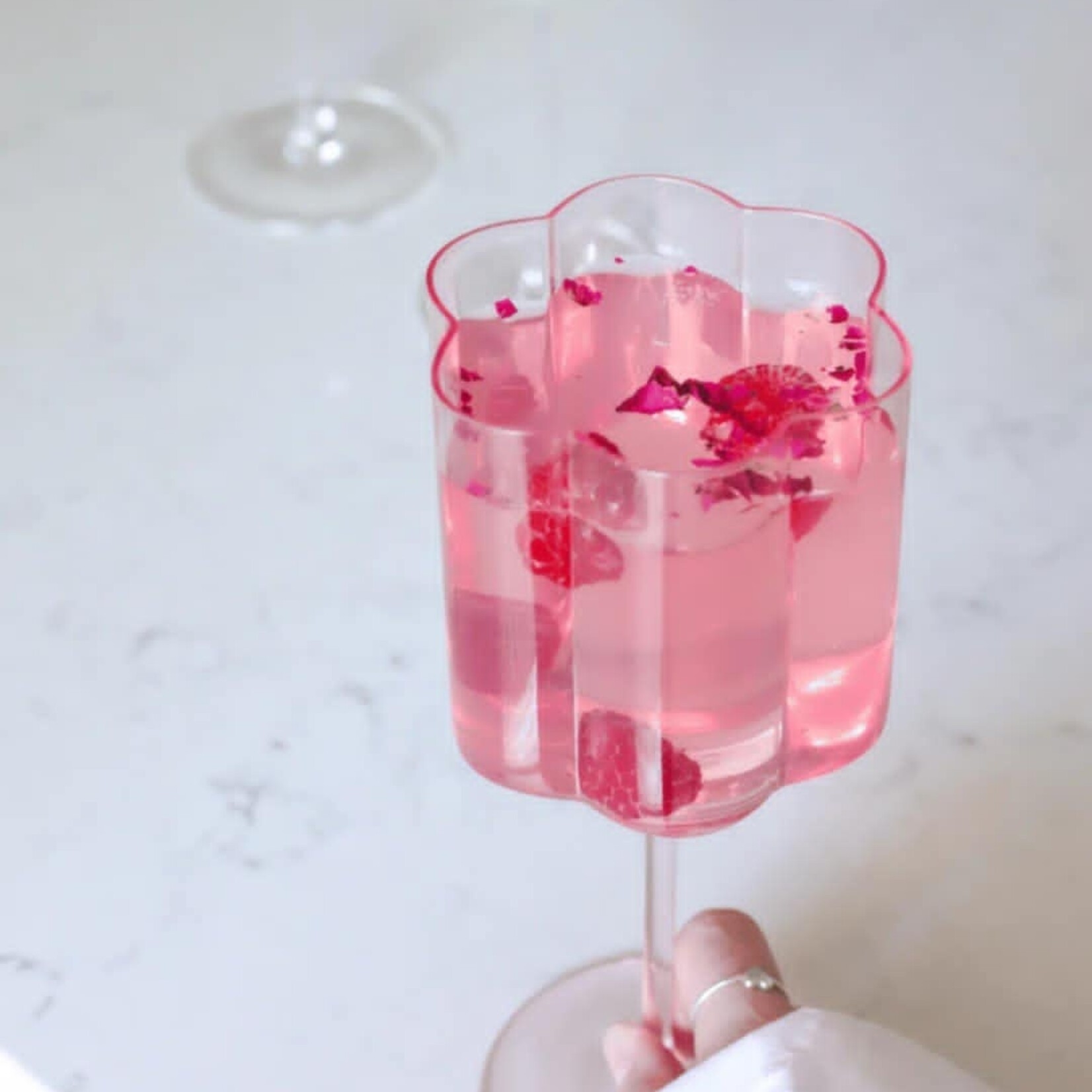 moi d'abord Verre à vin fleur - Rose