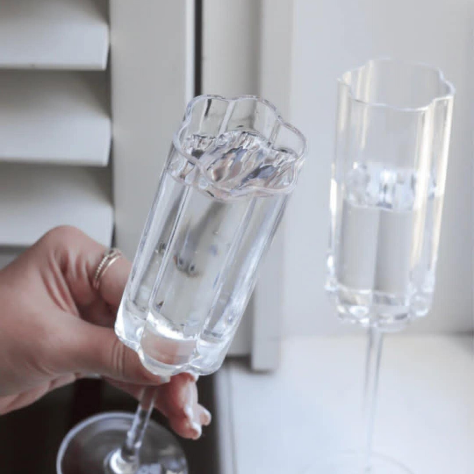 moi d'abord Verre à champagne fleur - Clair