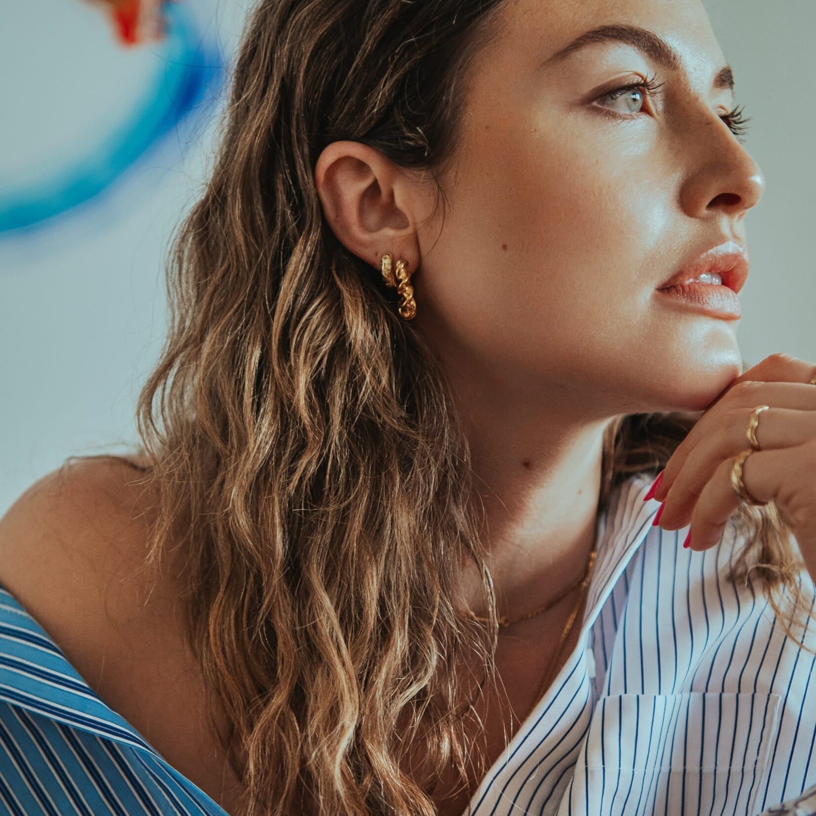 Welldunn jewelry Boucles d`oreilles Starloop - Gold