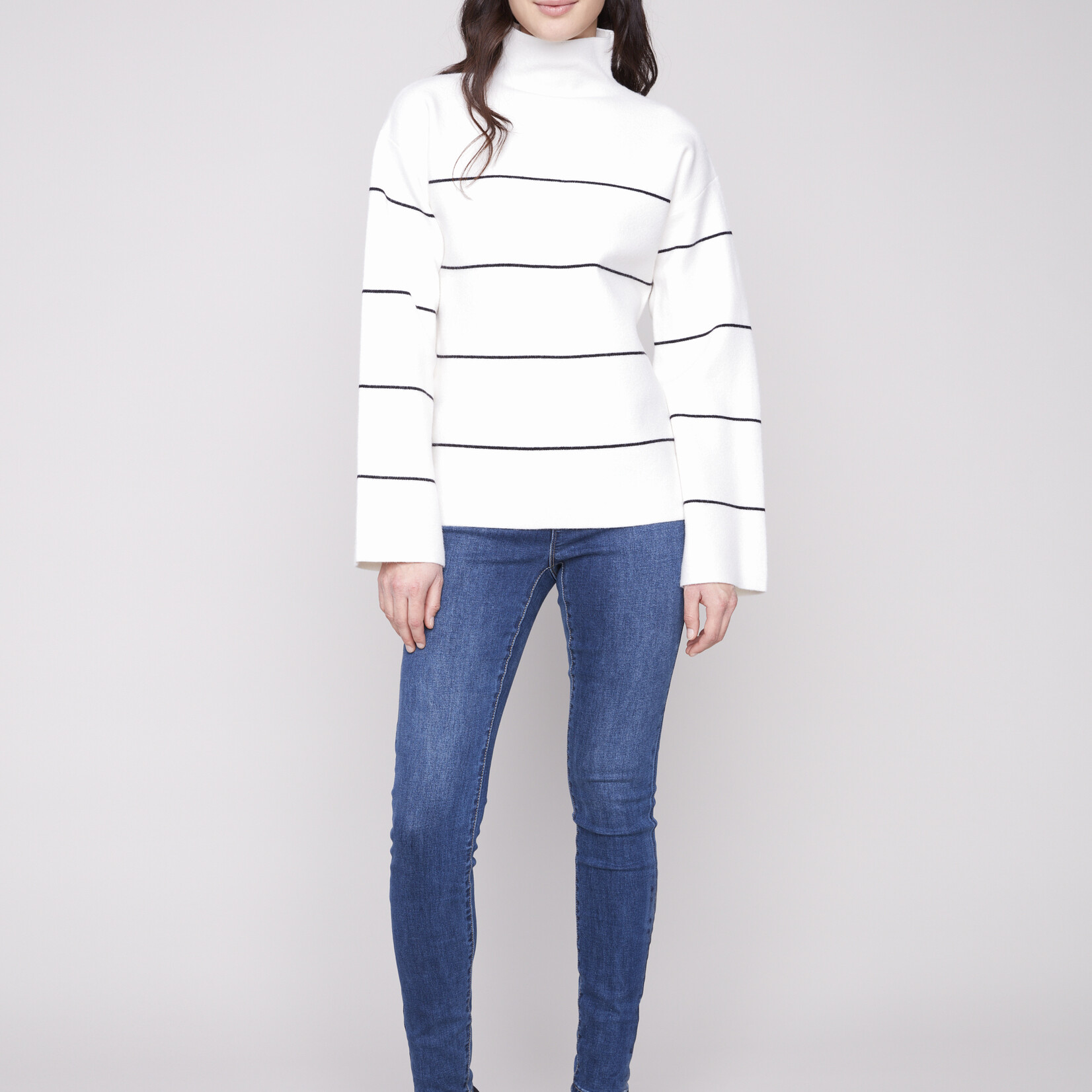 Charlie B Sweater col haut - Ecru