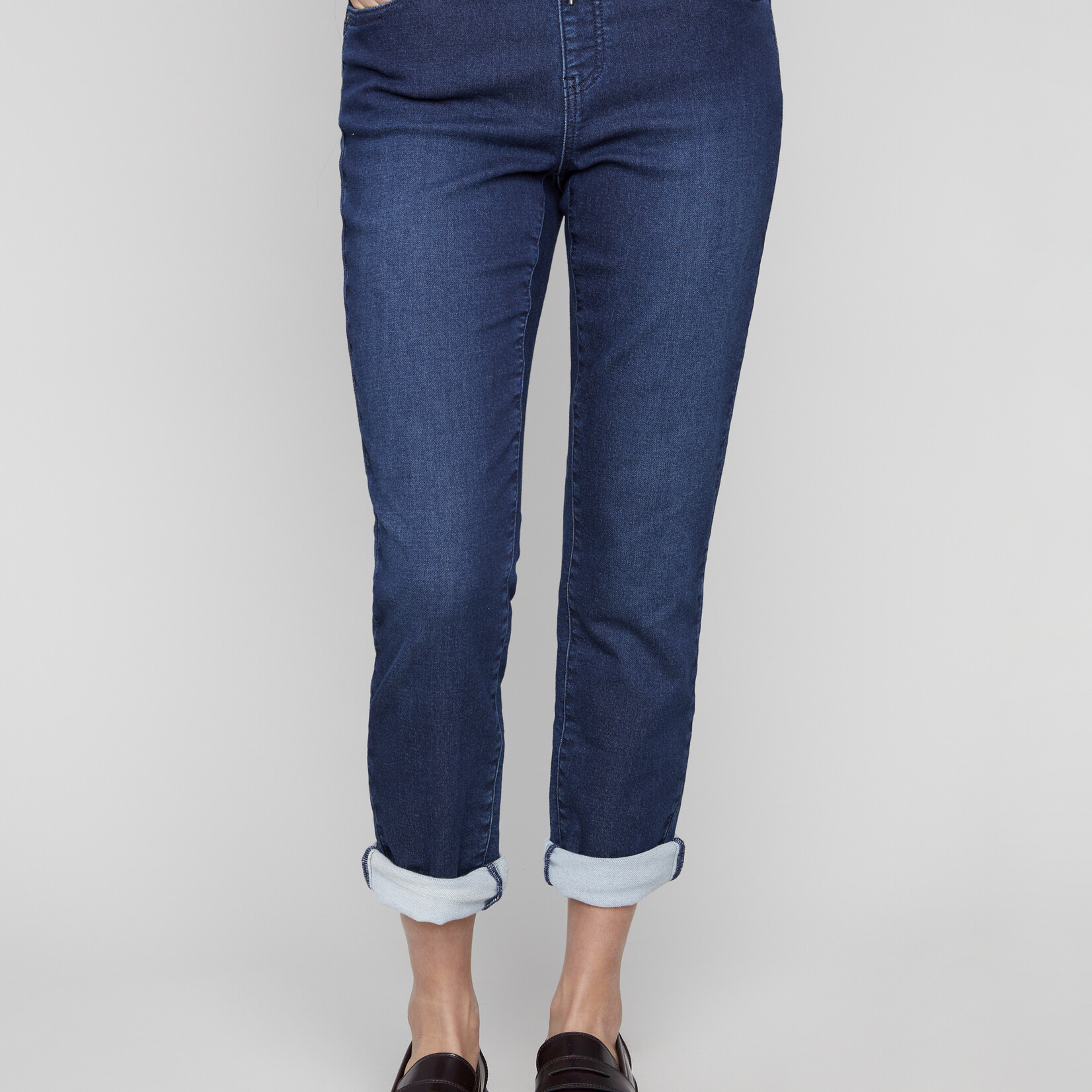 Charlie B Pantalon C5347 avec élastique à la taille - Bleu noir