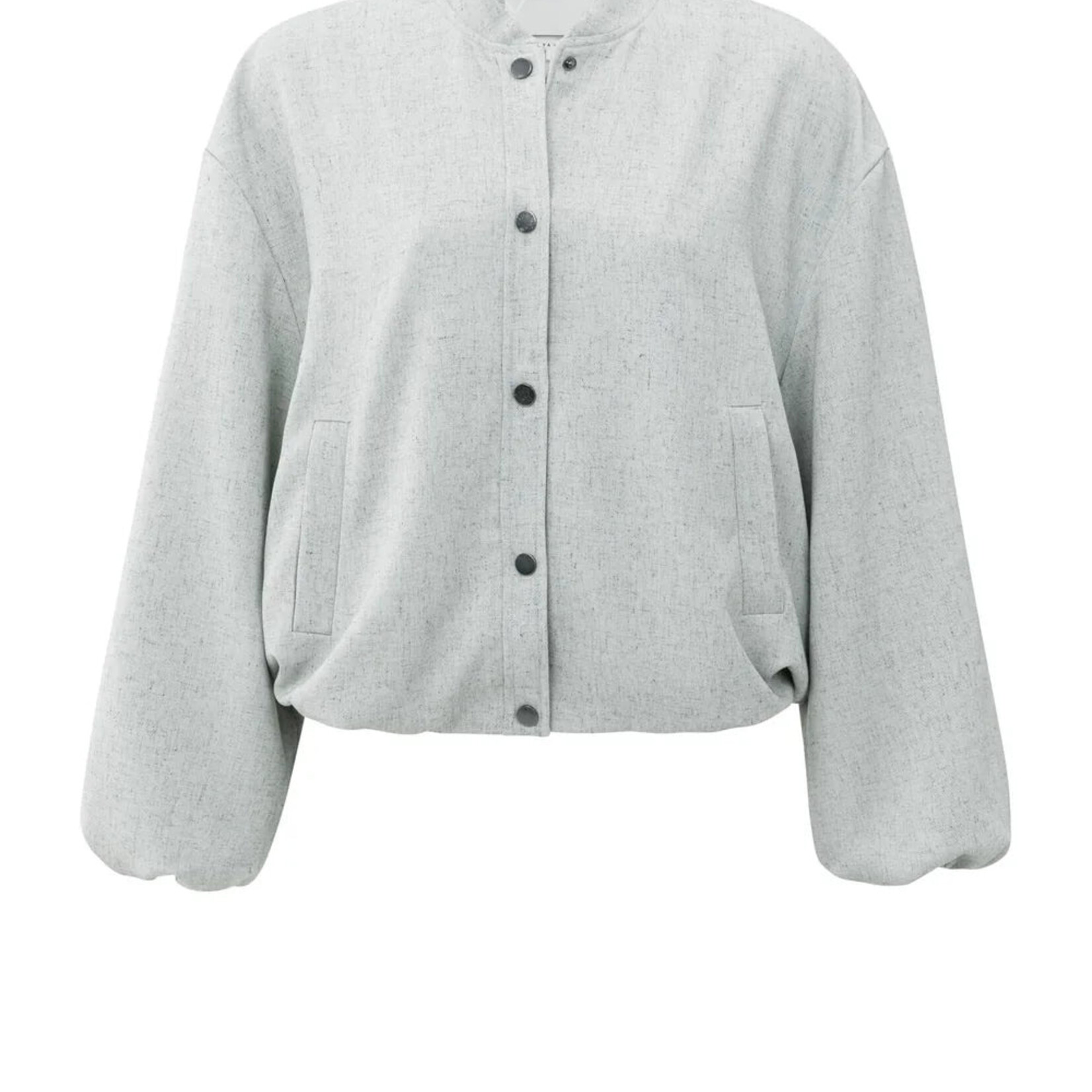 Yaya Veste over size tissée - Light Grey Melange