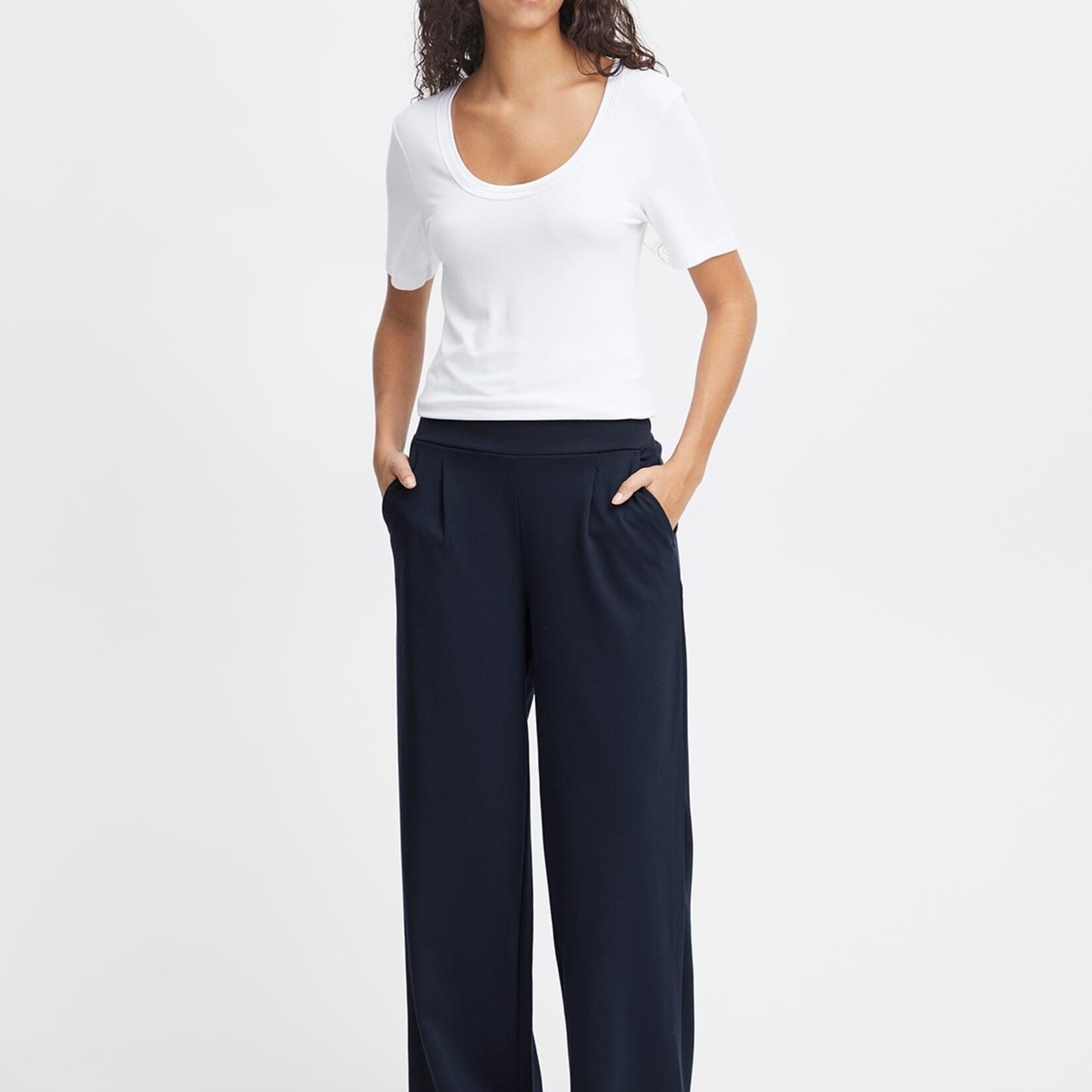 Ichi Pantalon Kate Jambe Large - Total Eclipse