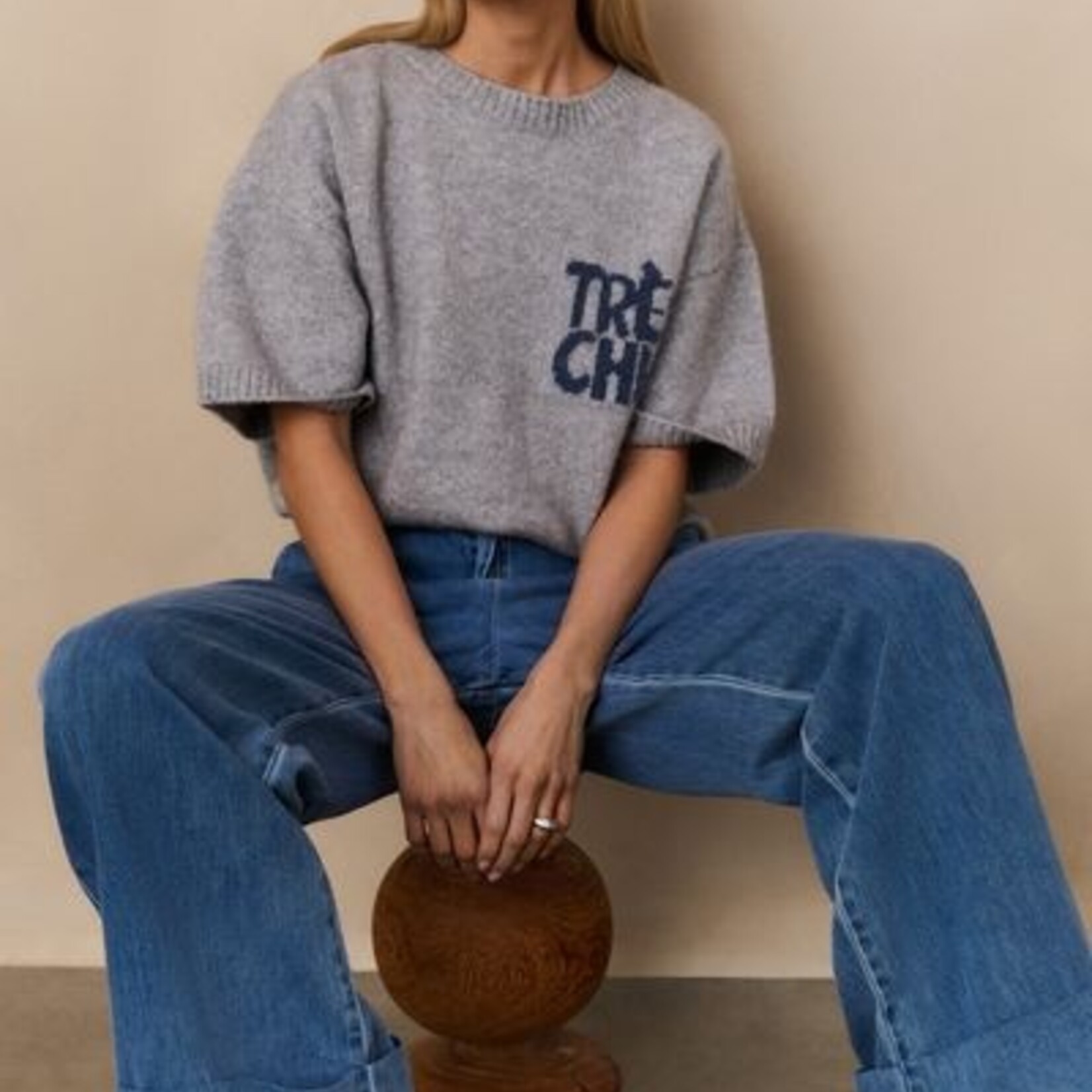 Yaya Pantalon en denim avec coffre au bas - Bleu Denim