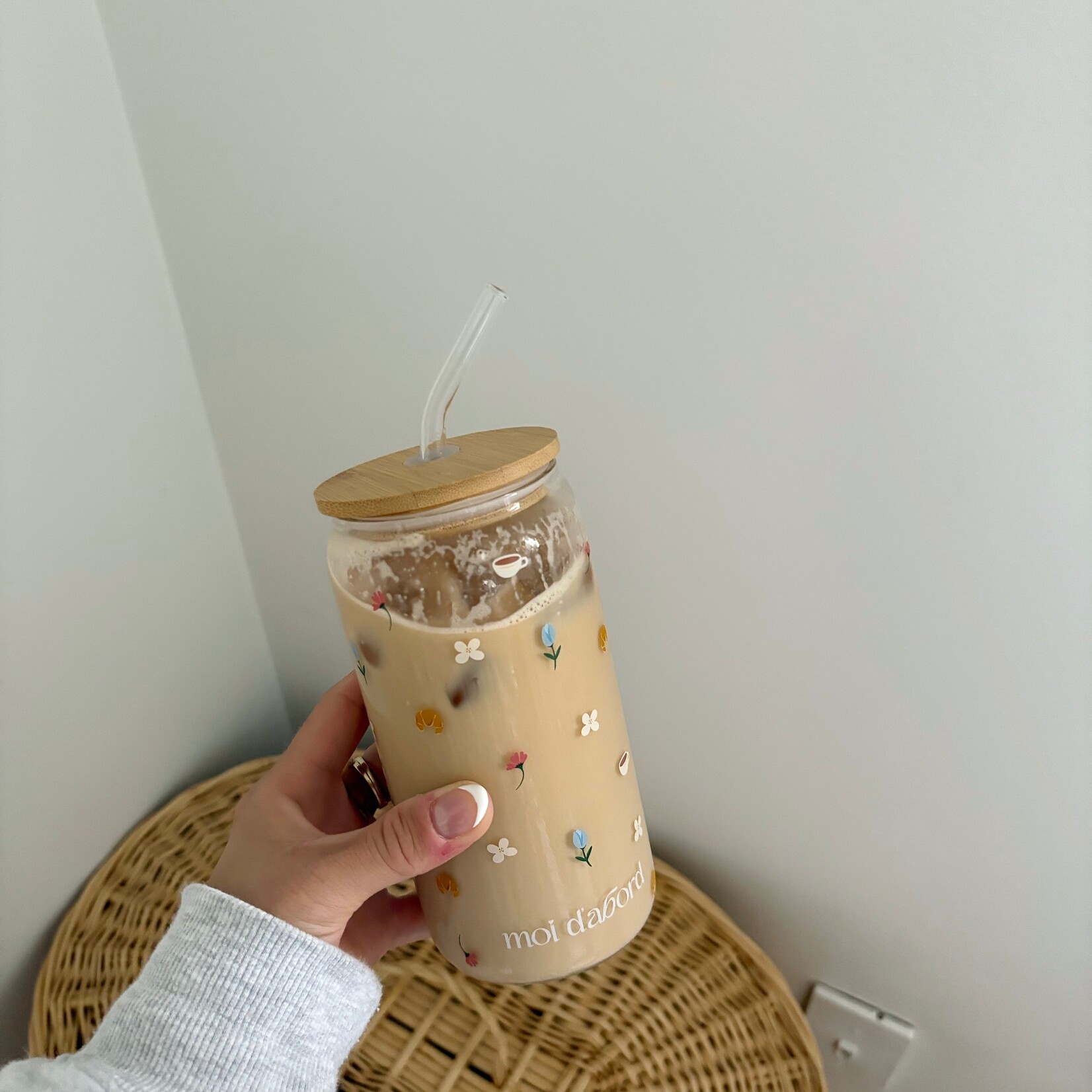 moi d'abord Tumbler en verre Matin Fleuri
