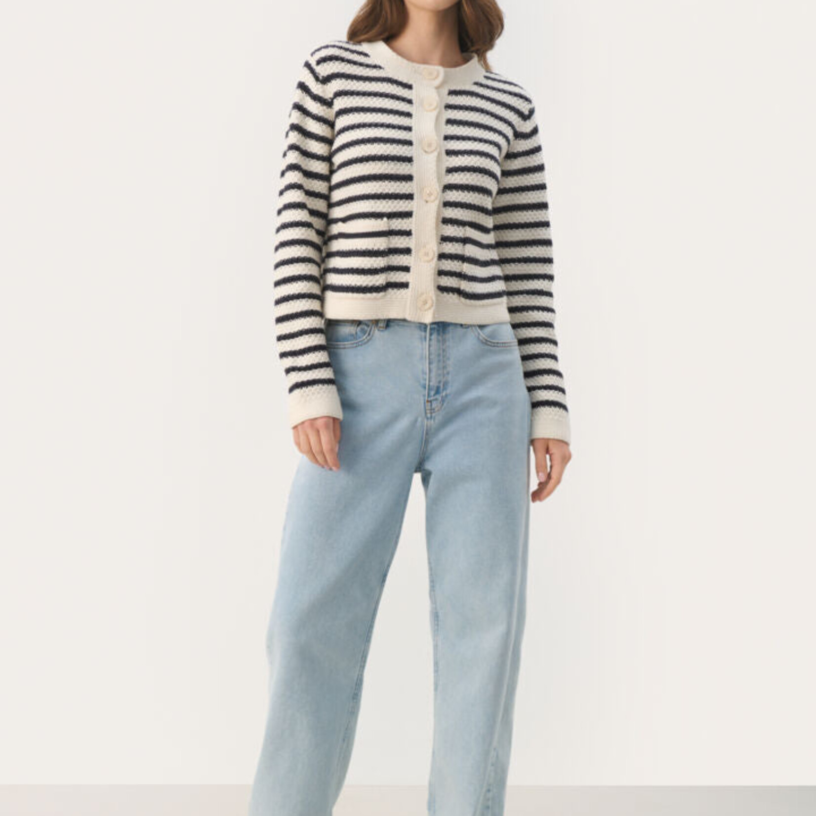 Part Two Cardigan Elmie - Marine foncé