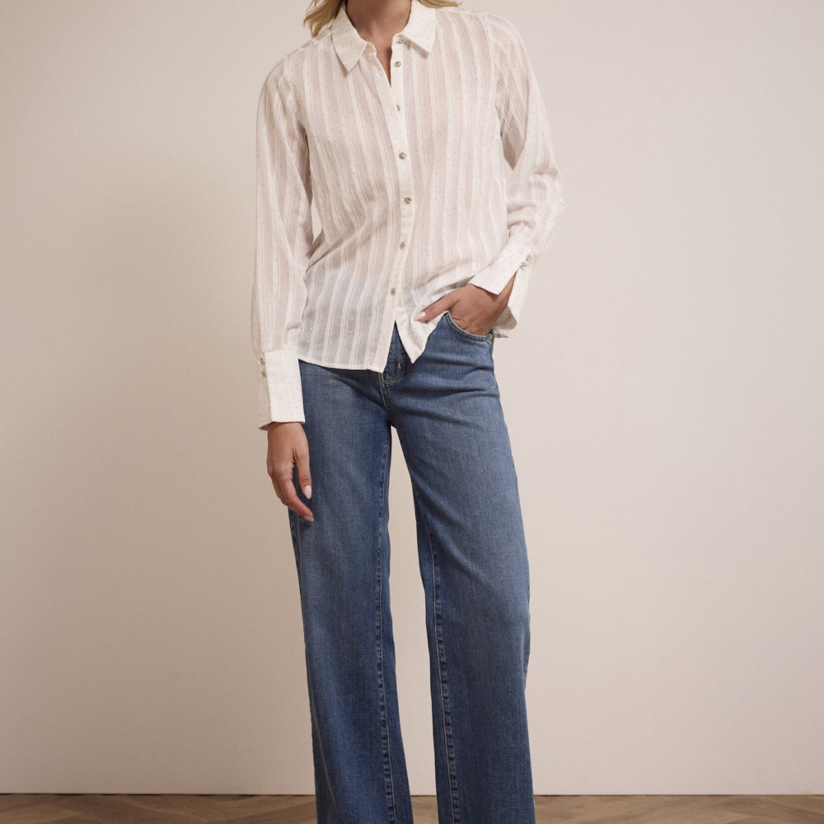 Tramontana Blouse à strass - Off White