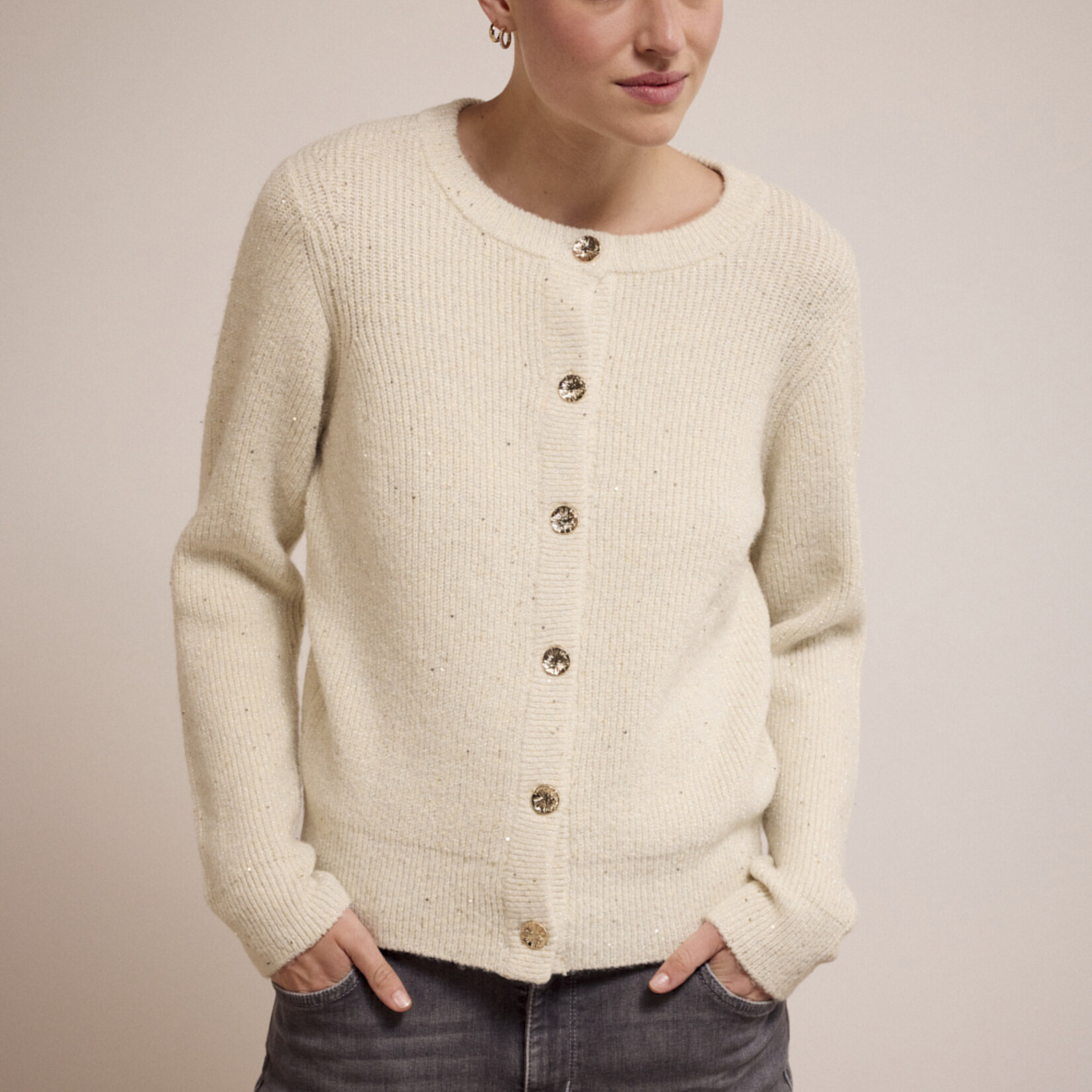 Tramontana Cardigan à paillettes - Stone Melange
