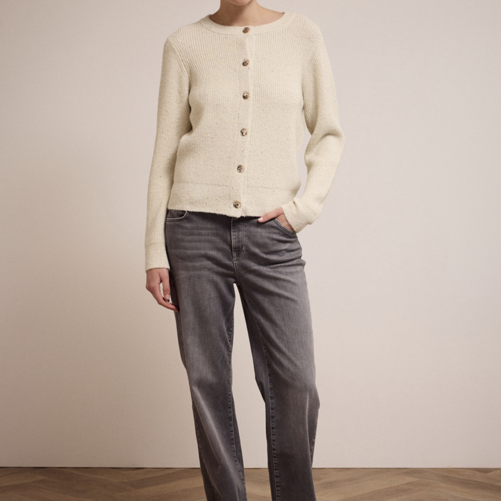 Tramontana Cardigan à paillettes - Stone Melange