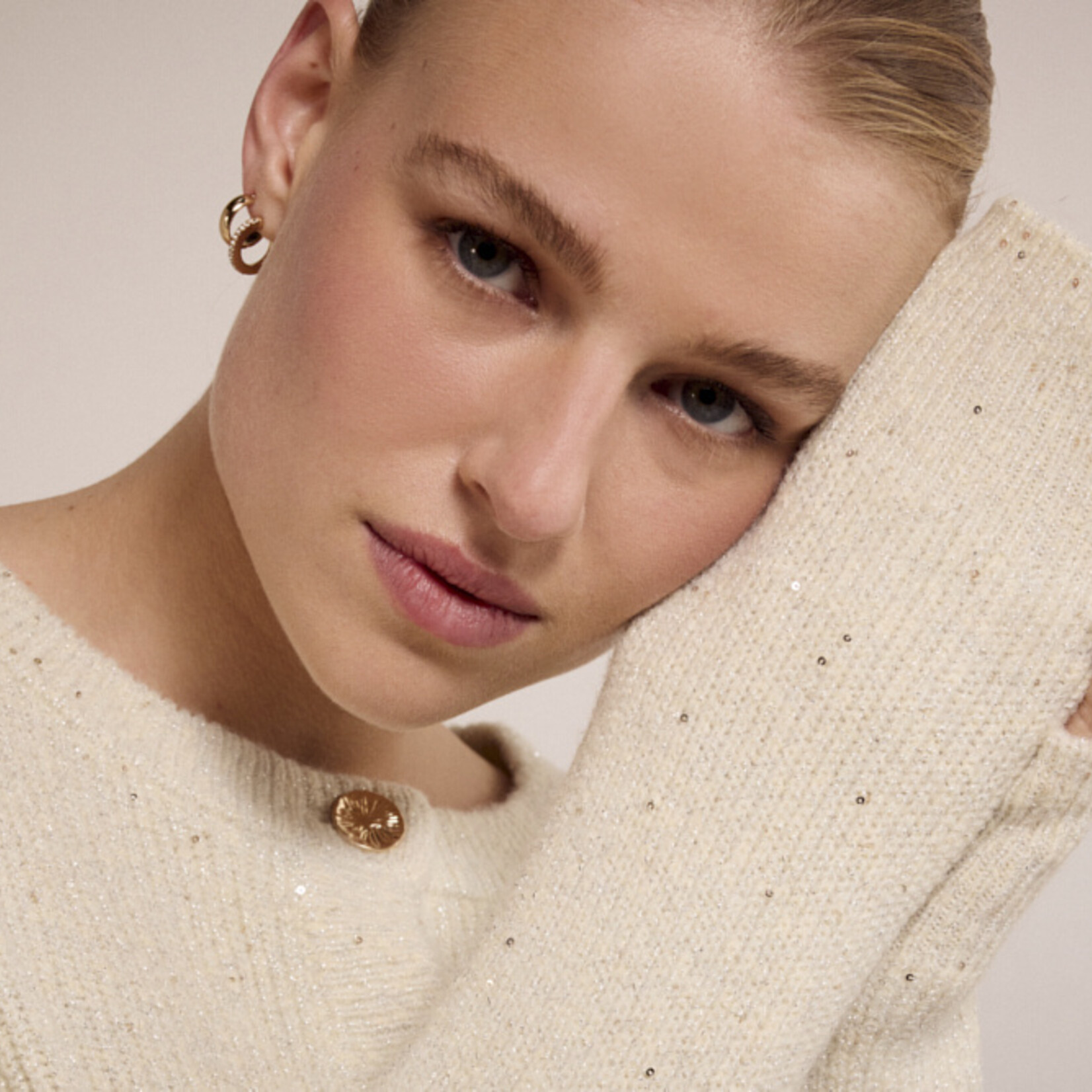 Tramontana Cardigan à paillettes - Stone Melange