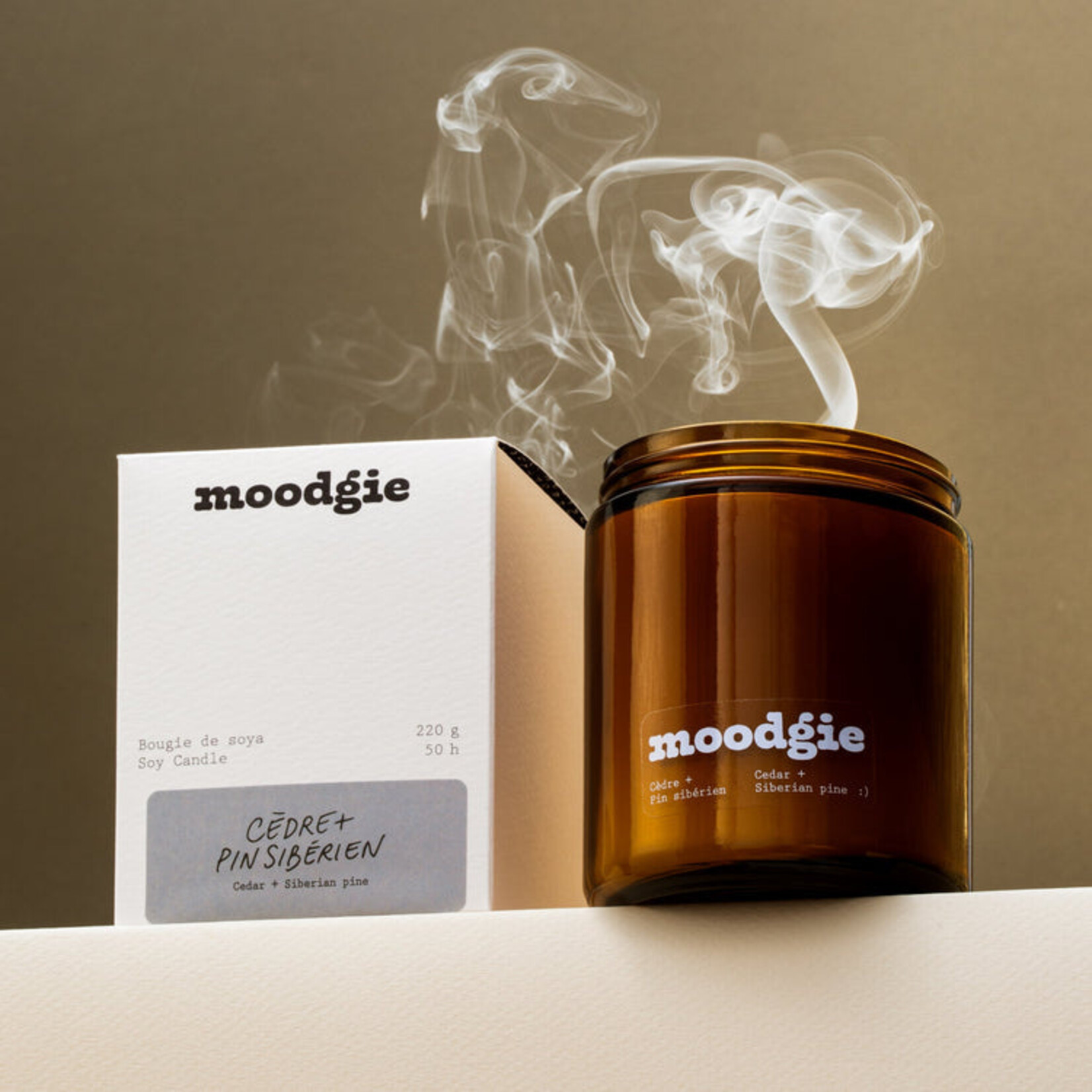 Moodgie Bougie - Cèdre + Pin sibérien 8oz