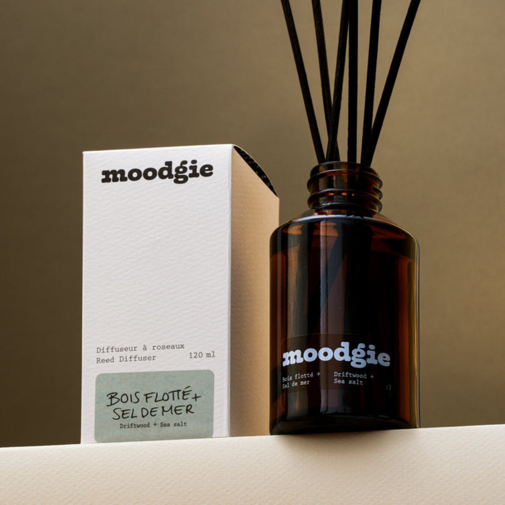 Moodgie Diffuseur a roseaux - Bois flotté + Sel de mer