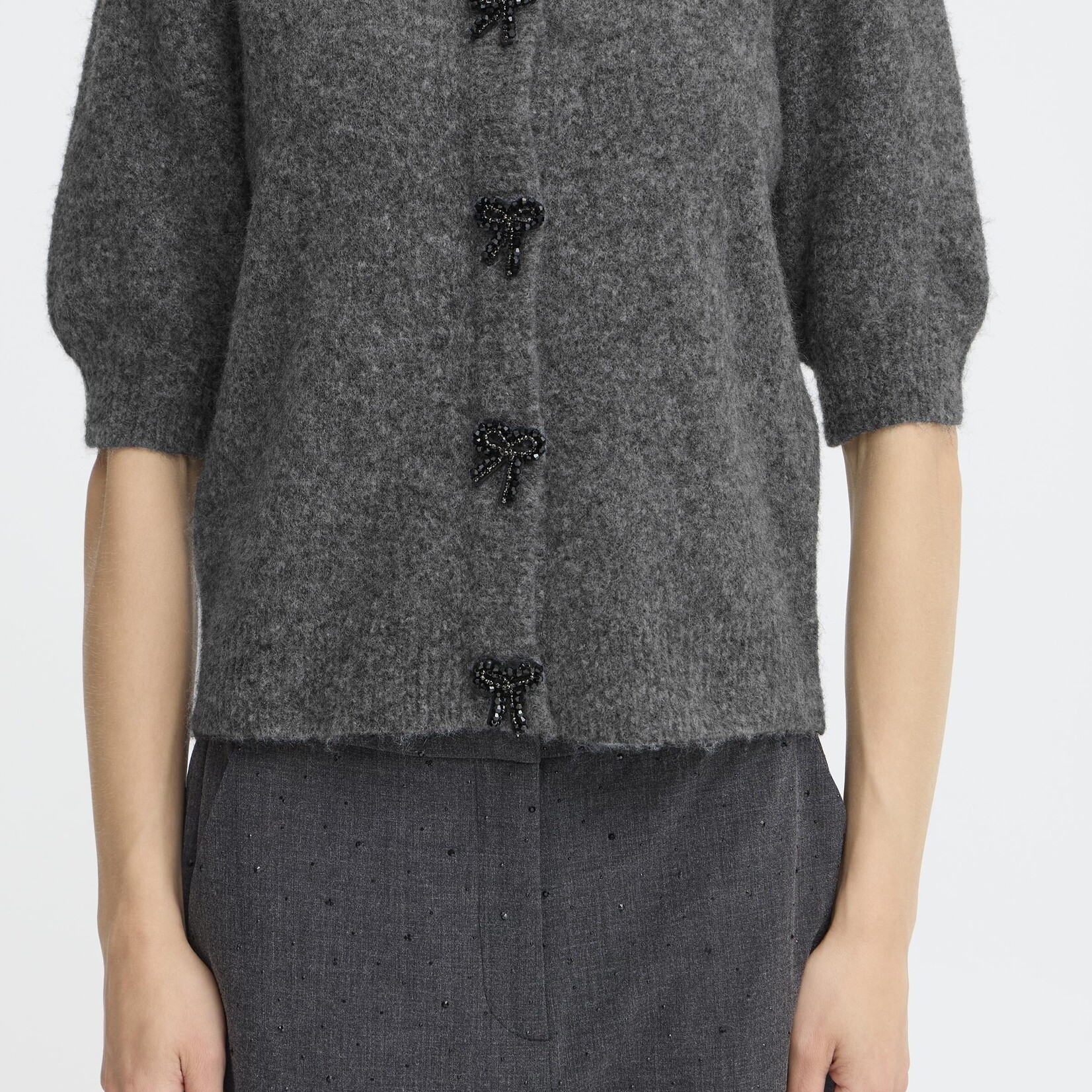 b.young Cardigan Omea - Dark Grey Melange