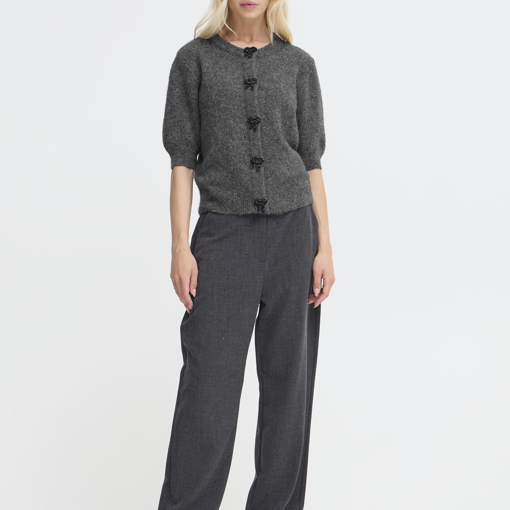 b.young Cardigan Omea - Dark Grey Melange