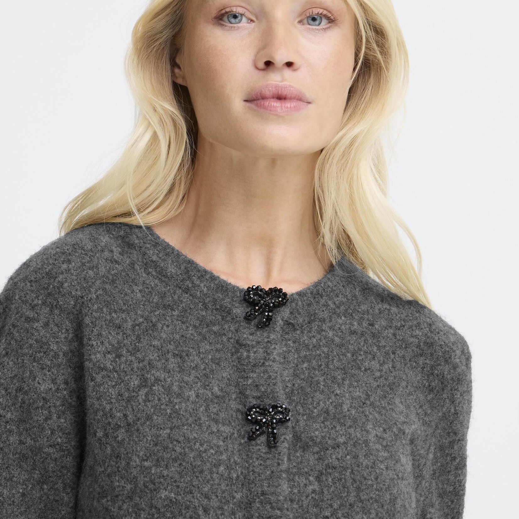 b.young Cardigan Omea - Dark Grey Melange