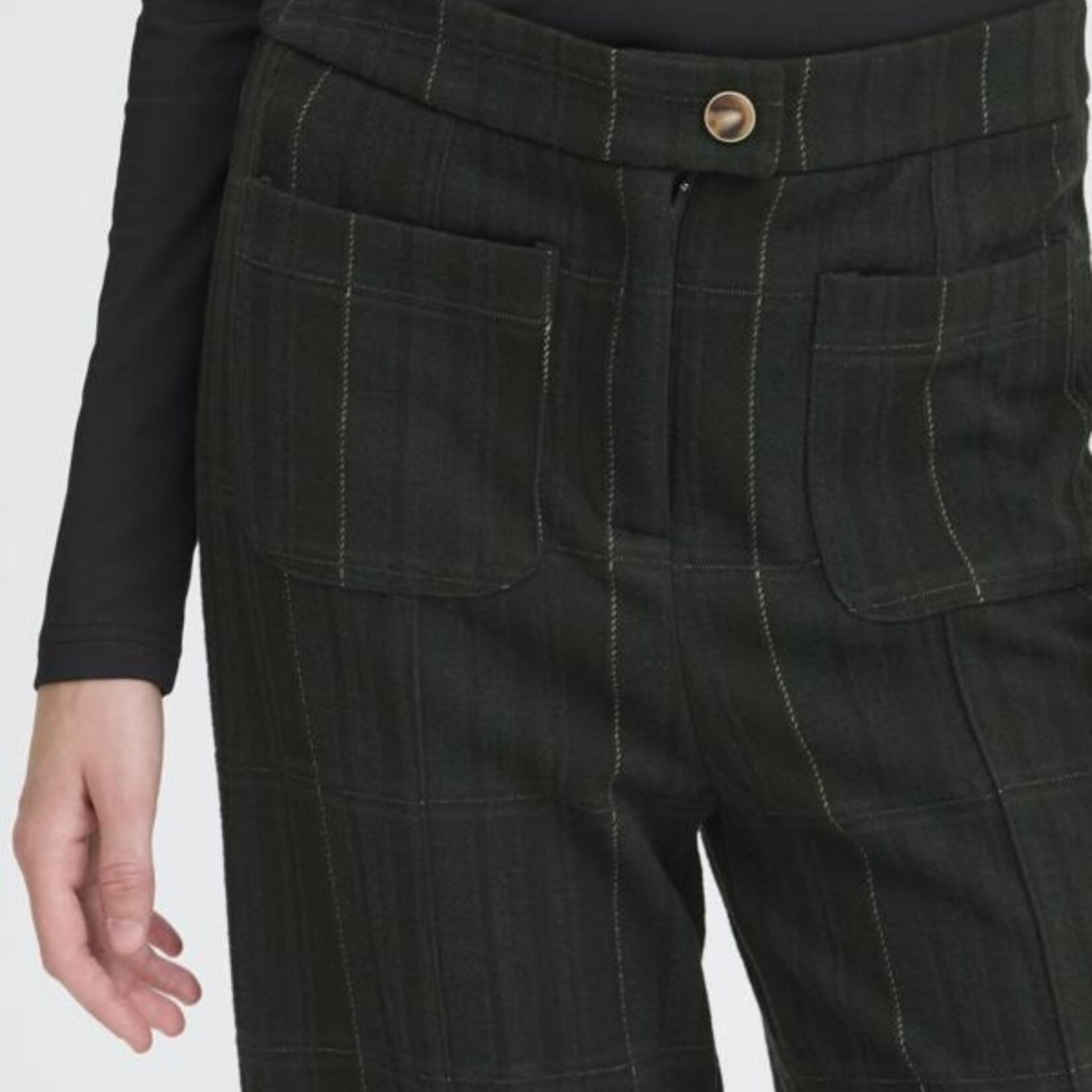Ichi Pantalon Kate en laine - Noir