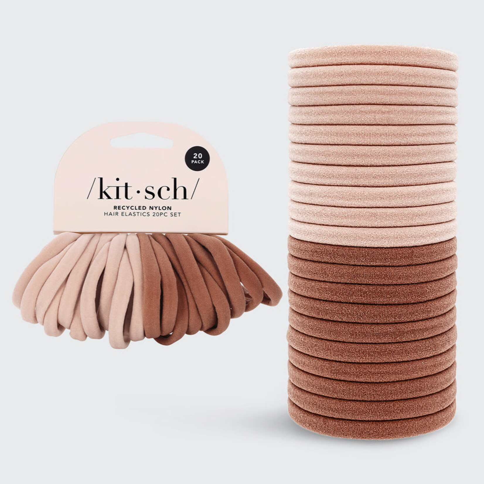 Kitsch Lot de 20 élastiques en nylon - Blush