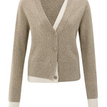 Yaya Cardigan avec détails contrastés - Sand beige melange