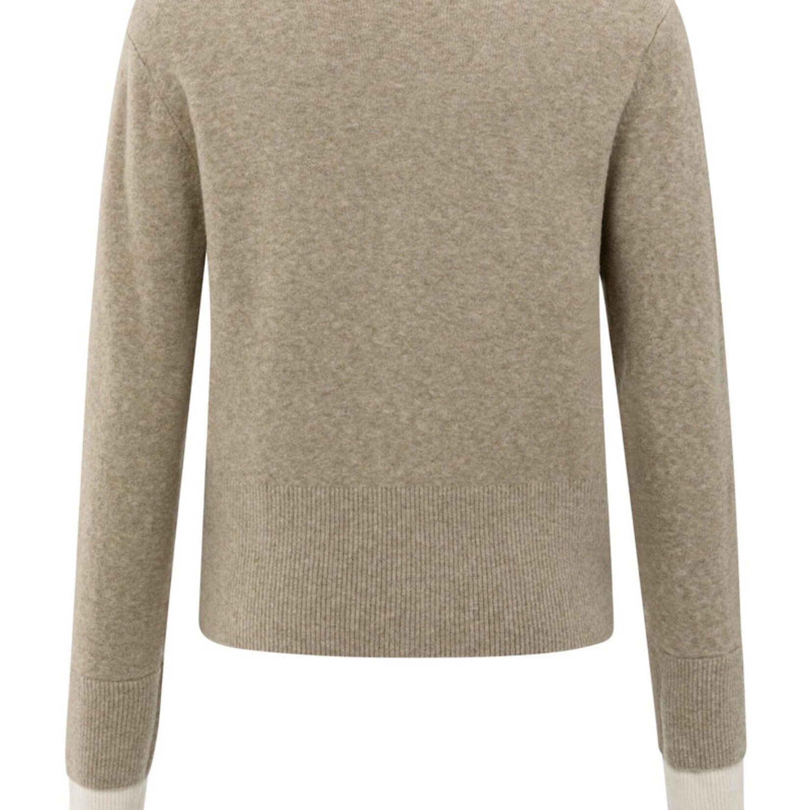 Yaya Cardigan avec détails contrastés - Sand beige melange