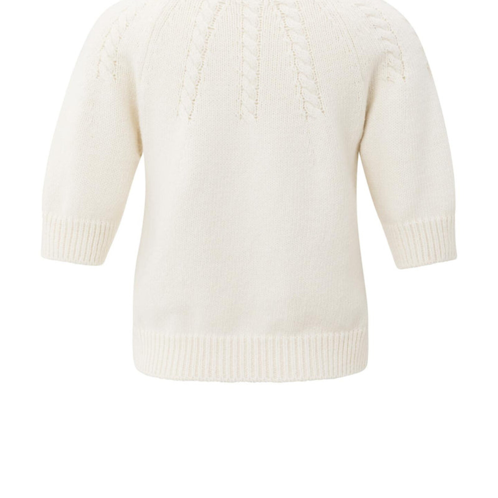 Yaya Pull en maille torsadée - Off white knit