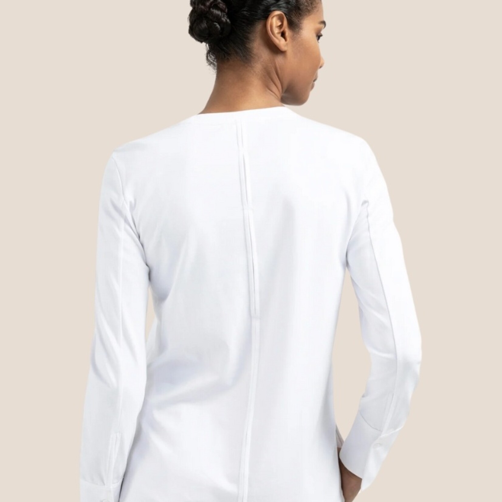 Yaya Top en jersey - Pure White