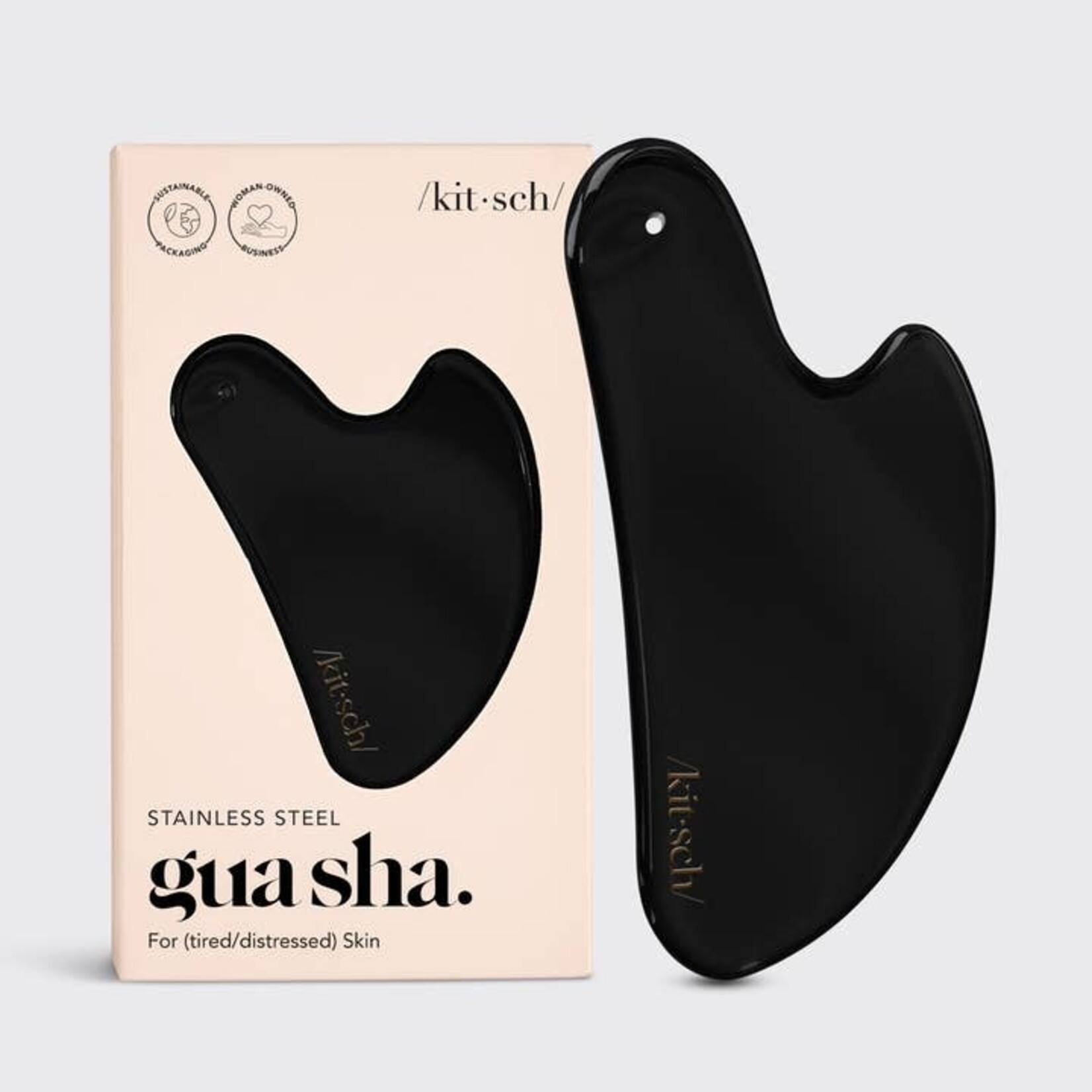 Kitsch Gua Sha en Acier inoxydable - Noir