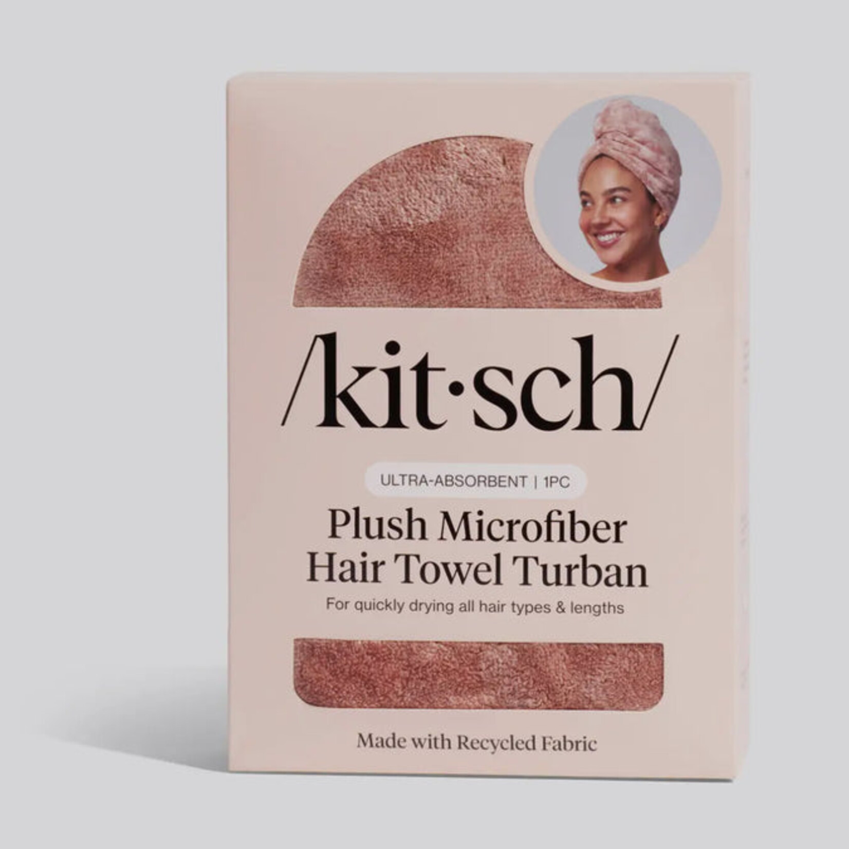 Kitsch Turban serviette pour cheveux en microfibre peluche - Terracotta