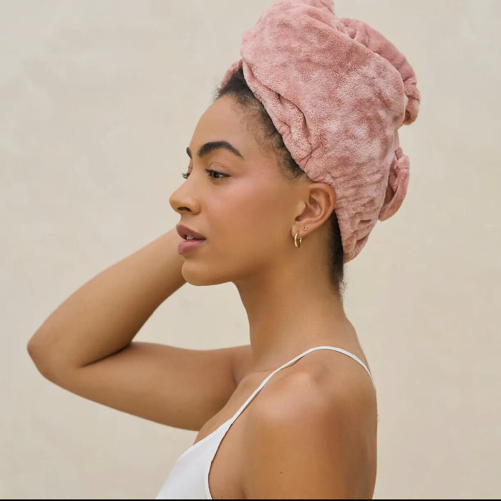 Kitsch Turban serviette pour cheveux en microfibre peluche - Terracotta